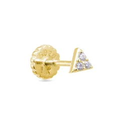 Piercing de Plata de Ley 925 con Circonita Brillante acabado en oro amarillo 18K - Calye