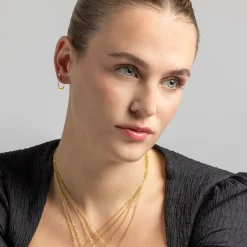 Piercing de Plata de Ley 925 con Circonita Brillante acabado en oro amarillo 18K - Calye