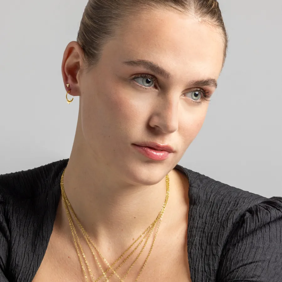 Piercing de Plata de Ley 925 con Circonita Brillante acabado en oro amarillo 18K - Calye