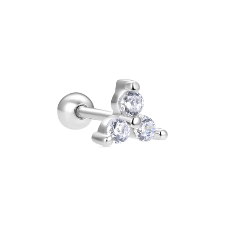 Piercing de Plata de Ley 925 con Circonita Brillante acabado en rodio - Thyshay