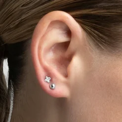 Piercing de Plata de Ley 925 con Circonita Brillante acabado en rodio - Terwise