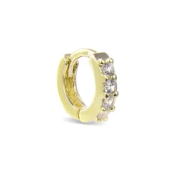 Piercing de Plata de Ley 925 con Circonita Brillante acabado en oro amarillo 18K - Ansung