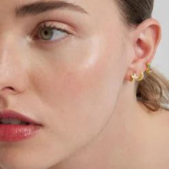 Piercing de Plata de Ley 925 con Circonita Brillante acabado en oro amarillo 18K - Ansung
