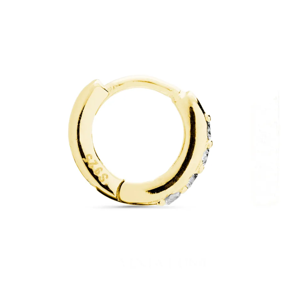 Piercing de Plata de Ley 925 con Circonita Brillante acabado en oro amarillo 18K - Ansung