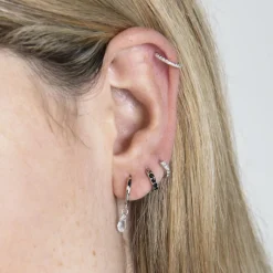 Piercing de Plata de Ley 925 con Circonita Brillante acabado en rodio - Rahlau