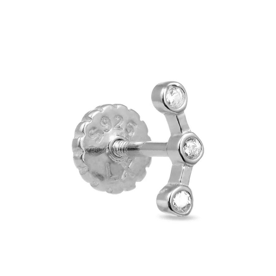 Piercing de Plata de Ley 925 con Circonita Brillante acabado en rodio - Qant