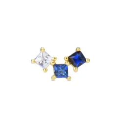 Piercing de Plata de Ley 925 con Circonita Multicolor acabado en oro amarillo 18K - Corci