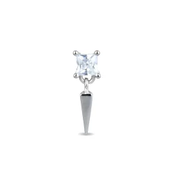 Piercing de Plata de Ley 925 con Circonita Brillante acabado en rodio - Skelk