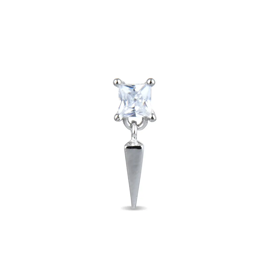 Piercing de Plata de Ley 925 con Circonita Brillante acabado en rodio - Skelk