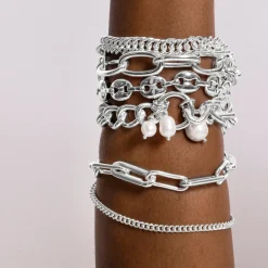 Pulsera acabada en rodio - Invak
