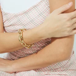 Pulsera acabado en oro amarillo de 18k - Letli