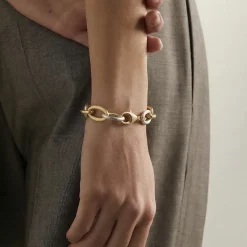 Pulsera acabado en oro amarillo de 18k - Adelky
