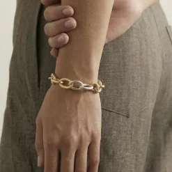 Pulsera acabado en oro amarillo de 18k - Adelky