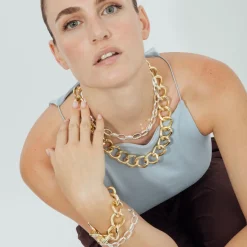 Pulsera acabado en oro amarillo de 18k - Moba