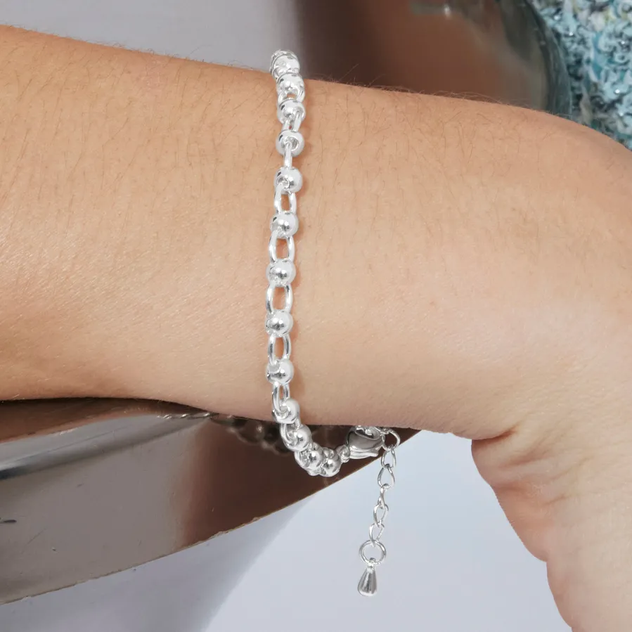 Pulsera acabado en rodio - Adthi