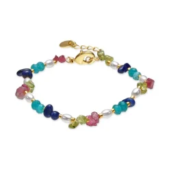 Pulsera acabado oro amarillo de 18k y Multicolor Piedra Natural - Onisu