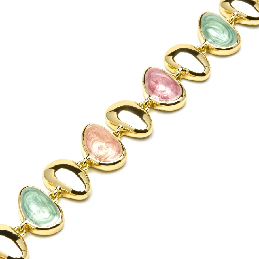 Pulsera acabado oro amarillo de 18k y Lacado Multicolor - Bolhy