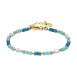 Pulsera acabado oro amarillo de 18k y Amazonita - Kico
