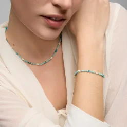Pulsera acabado oro amarillo de 18k y Amazonita - Kico