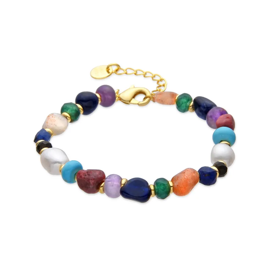 Pulsera acabado oro amarillo de 18k y Perla Blanca - Umavi