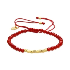 Pulsera acabado oro amarillo de 18k y Coral - Likah