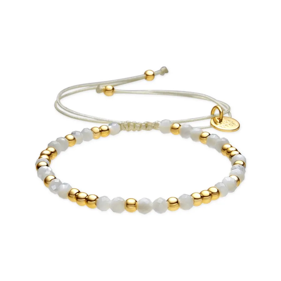 Pulsera acabado oro amarillo de 18k y Madreperla Blanca - Likah