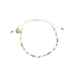 Pulsera acabado oro amarillo de 18k y Madreperla Blanca - Likah