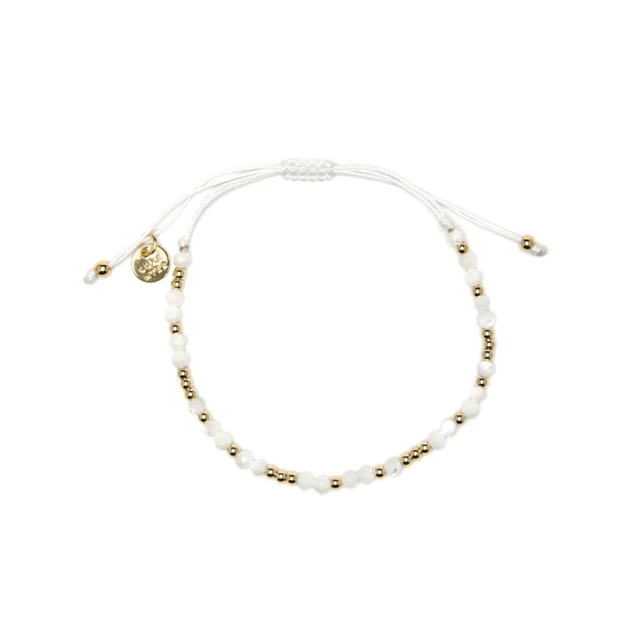 Pulsera acabado oro amarillo de 18k y Madreperla Blanca - Likah