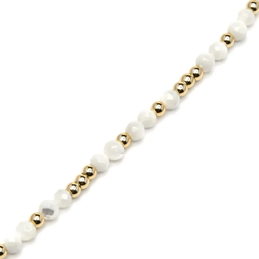 Pulsera acabado oro amarillo de 18k y Madreperla Blanca - Likah