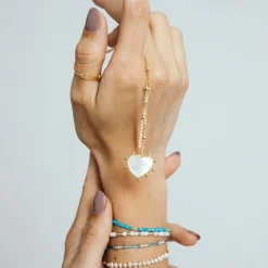 Pulsera acabado oro amarillo de 18k y Madreperla Blanca - Likah