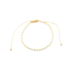 Pulsera acabado oro amarillo de 18k y Resina Crema - Uky