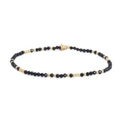 Pulsera acabado oro amarillo de 18k y Cuarzo Hidrotermal Onix - Midxi