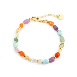 Pulsera acabado oro amarillo de 18k y Multicolor Piedra Natural - Terma