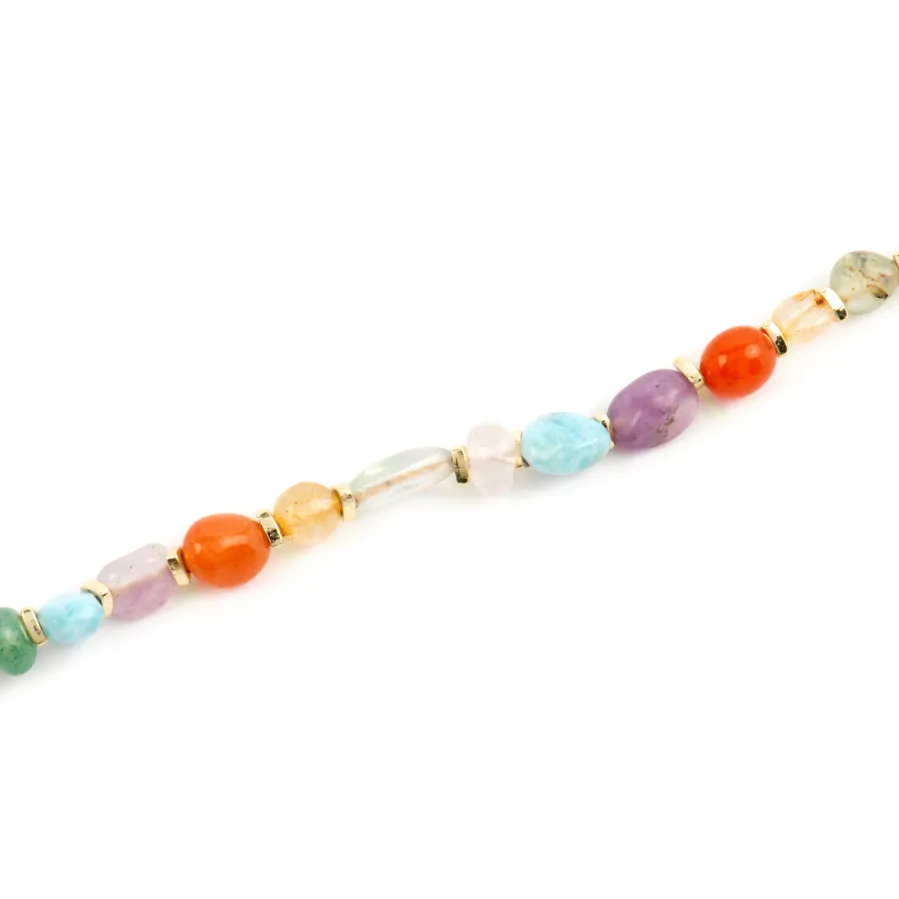 Pulsera acabado oro amarillo de 18k y Multicolor Piedra Natural - Terma