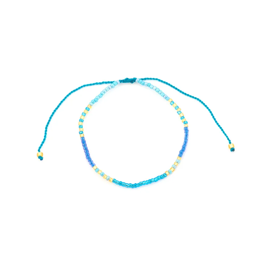 Pulsera acabado oro amarillo de 18k y Resina Azul - Lisira