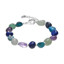 Pulsera acabado plata y Amatista Natural - Umavi