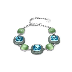 Pulsera con Cristal Azul acabado plata - Drogolo