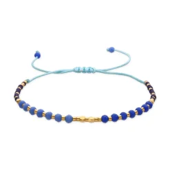 Pulsera con Cristal Azul acabado oro 18k - Anlako