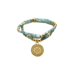 Pulsera con Cristal Azul acabado oro 18k - Thyu