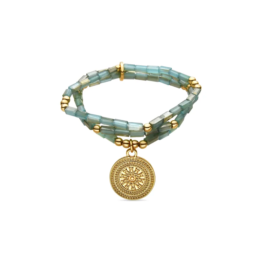 Pulsera con Cristal Azul acabado oro 18k - Thyu