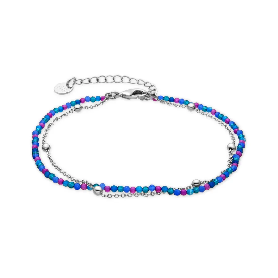 Pulsera con Cristal Morado acabado plata - Miwa