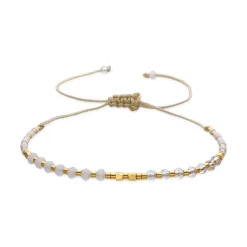 Pulsera con Cristal Negro acabado oro 18k - Anlako