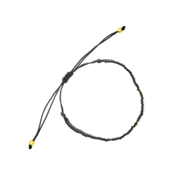 Pulsera con Cristal Negro acabado oro 18k - Sagruk