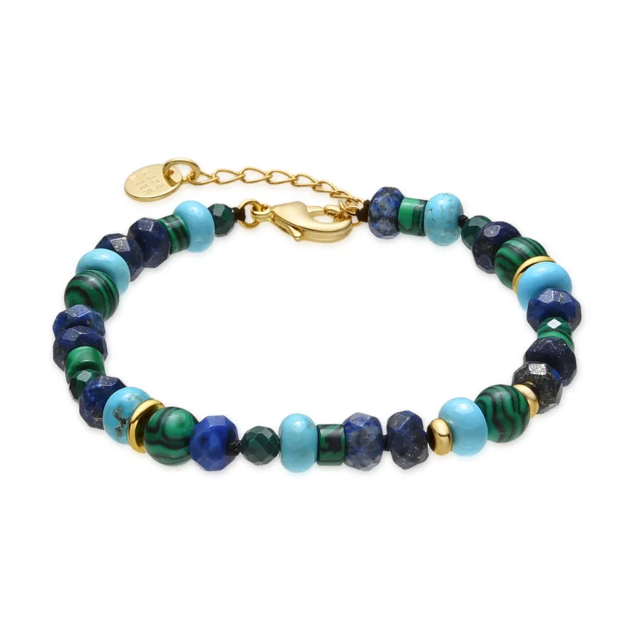Pulsera con Lapislazuli Natural acabado oro 18k - Arru