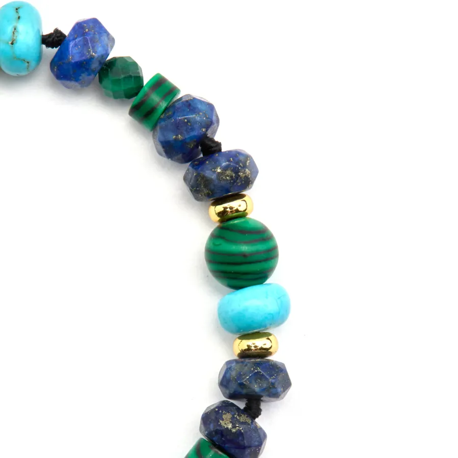 Pulsera con Lapislazuli Natural acabado oro 18k - Arru