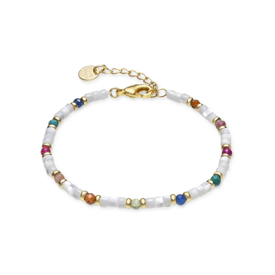 Pulsera con Madreperla Blanca acabado oro 18k - Xolau