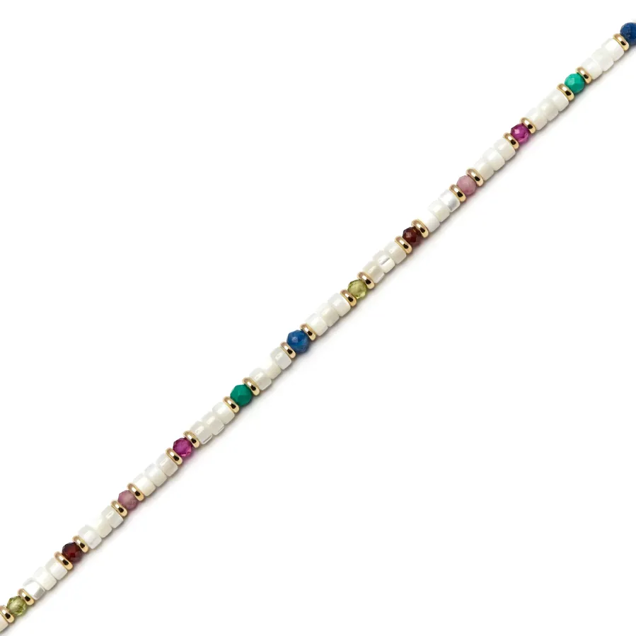 Pulsera con Madreperla Blanca acabado oro 18k - Xolau