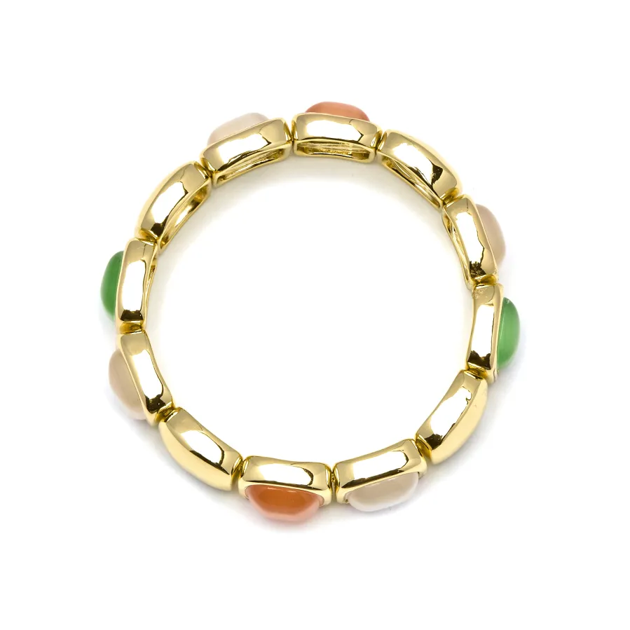 Pulsera con Ojo de Gato Multicolor acabado oro 18k - Jajim