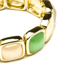 Pulsera con Ojo de Gato Multicolor acabado oro 18k - Jajim