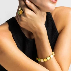 Pulsera con Ojo de Gato Multicolor acabado oro 18k - Shureo